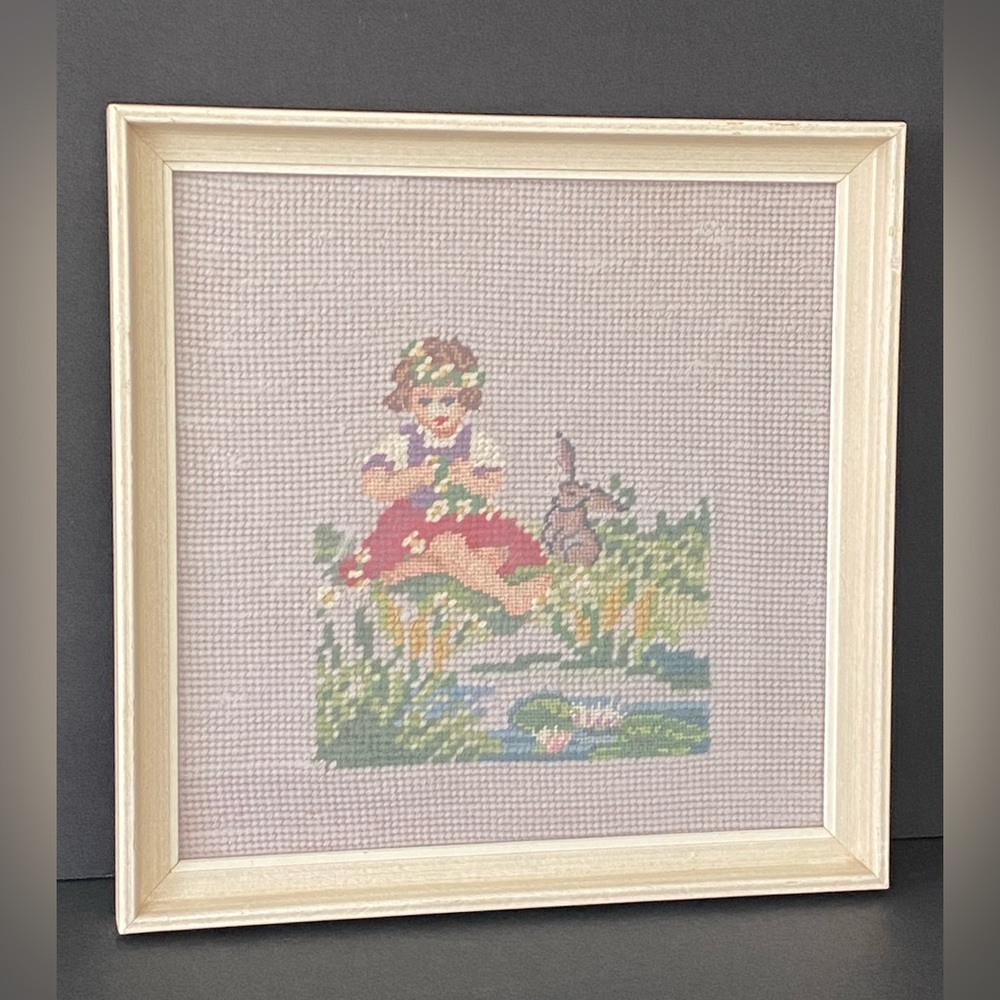 4 Vintage Fine Needlepoint Hand Made